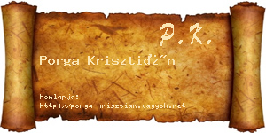 Porga Krisztián névjegykártya